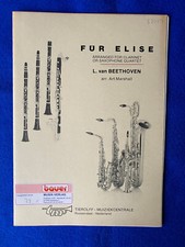 Noten Klarinetten / Saxophon Quartett BEETHOVEN FÜR ELISE Art Marshall Tierolff