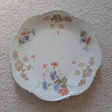 Vintage Bareuther Bavaria Kuchenplatte Zierschale Nr. 30 Blumendekor | 28cm Ø