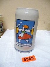 5385.      Alter Steingut Bierkrug  Deko Krug  Oktoberfest  München Bierkrug 1 L