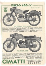 Cimatti 160cc Turismo / Super Sport ca. ´53 Prospekt brochure depliant