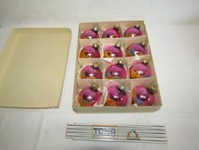 12 alte Baumkugeln rosa/lila