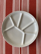 Fondueteller Vintage 6 Stück Raclette Vorspeise Grill Teller Weiß 21 cm