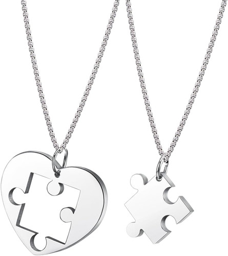 1paar herz puzzle - herz, anhänger