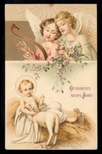 AK Neujahr: Engel mit