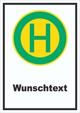 Schild Haltestelle mit Wunschtext hochkant