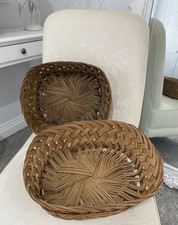 Paar Vintage eckige Rattan