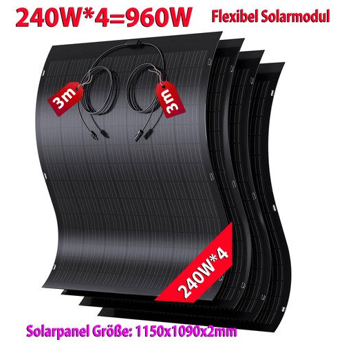 960w flexibel solarpanel 4x - 960w, solarpanel,