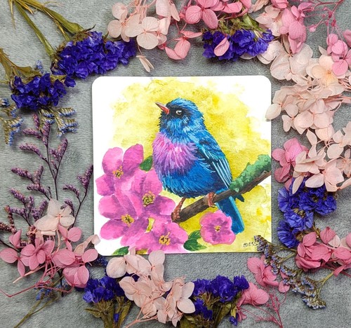 Blauer vogel aquarellgemälde - vogel,