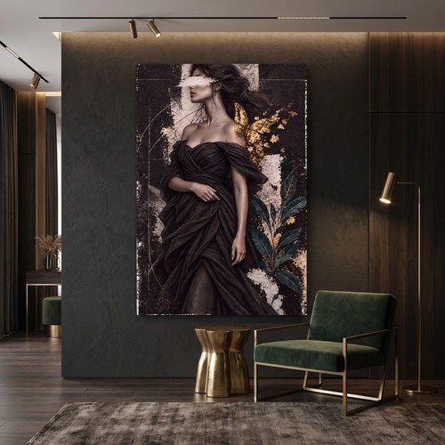 Wandbild frau schmetterling - wandbild,