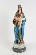 Stuck Heiligenfigur Skulptur, Madonna mit Kind restaurierungsbedürftig