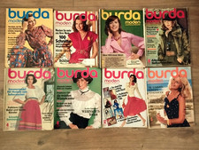 Konvolut 8 x alte BURDA MODEN  70er Jahre, mit Anleitung und Schnittbögen
