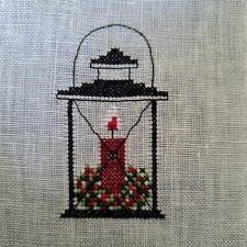 Laterne Stickbild Handarbeit LKE