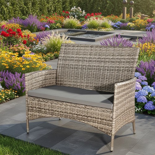 Gartenbank mit sitzpolster - gartenbank,
