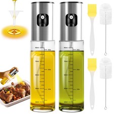 2x Öl Sprayer Ölsprüher Zerstäuber Ölspender Bürste Trichter Cooking Spray Glas
