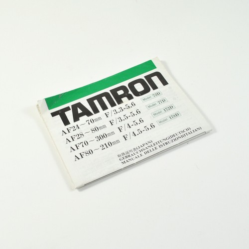 Tamron gebrauchsanleitung - tamron,