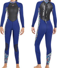 PROTAUR Neoprenanzug Damen 3MM Lang Neopren Reißverschluss Tauchanzug Blau Gr XS