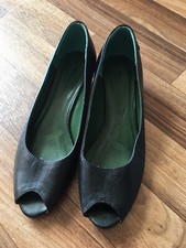 Pumps Ballerinas Peeptoes Tamaris Gr. 37 schwarz, Leder, Keilabsatz, Rockabilly
