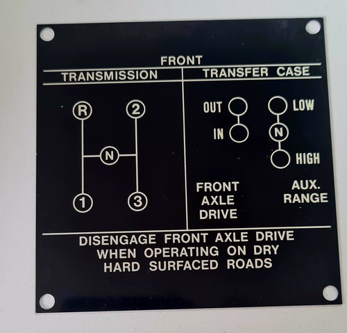 Willys jeep typenschild - willys,