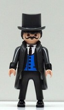FEINER HERR F ANZUG ZYLINDER GRAU PLAYMOBIL zu Western 1900 Victorian Custom RAR