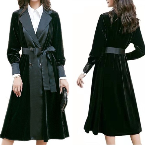 Damen samtkleid mantel mit - damen,