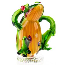 Glasfigur Skulptur Frosch aus Glas im modernen Murano Stil