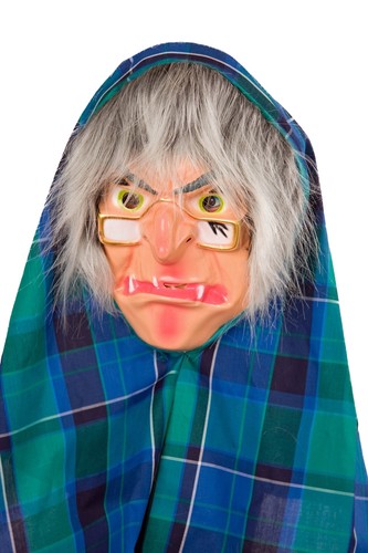 Hexenmaske mit kopftuch und - hexenmaske,
