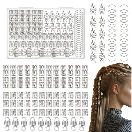 100 tlg silber dreadlocks - 100-tlg,