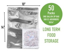 (50PC) 1 Gallon Mylar Bags Zip