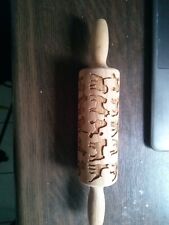 Holz Motiv Teig Roller Hund - 23x 5 cm - Nudelholz Plätzchen Keks Backen Husky