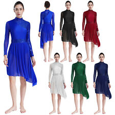 Eiskunstlauf-Kleider Damen Pailletten Tanzkleid Ballettkleid Latein Salsa Kleid