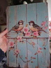 Bild Vögel Mit Blumen Shabby Chic Blechschild Blechbild Aus Blech