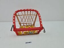 Fahrradsitz für Puppen DDR Korb geflochten Retro Rot Gelb Braun Blumen #251461
