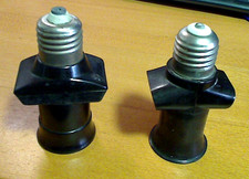 2 Stück alte Lampenfassungen E27 Adapter Stromdieb Bakelite Fassung Steckdose