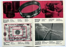 LEITZ LEICA ELPRO Nahvorsätze lenses Faltblatt  4 Seiten    1977