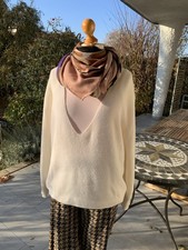 Allude Sweater Pullover Gr. 44 XL Cremeweiss neuwertig locker mit Kaschmir