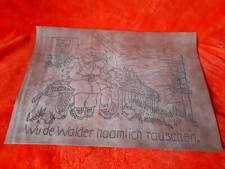 Stickbild Vorlage Handarbeit - Wu de Walder haamlich rauschen - Gummi 42x30cm 