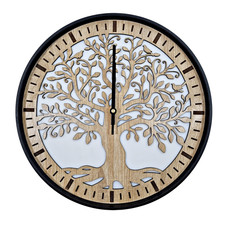 Wanduhr Metallring Eichenholz