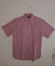 Tommy Hilfiger Herren Kurzarmhemd XL - Rot Weiß Gestreift / Klassisch