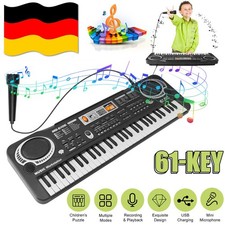 61 Tasten Elektronisches Klavier,Tragbarer Digitalpiano Keyboard mit Mikrofon
