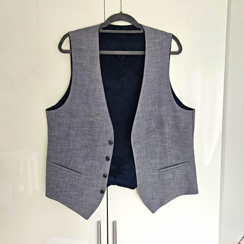 Herren anzugsweste blau grau - herren, blau/grau