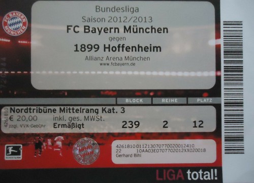 Ticket bundesliga 2012 - ticket, 2012/13