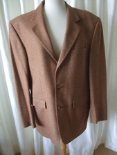 Herren Sakko, Jacke, Blazer, cognacbraun, Fischgratmuster, ital. Design, Gr. 50