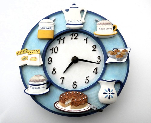 Wanduhr küchenuhr blau weiß - wanduhr,