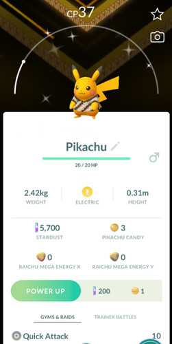 Pokemon ptc shiny pikachu - go,