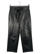 CAMBIO Damen Lederhose Gr. 36 Schwarz Elegant Streetwear Kunstleder