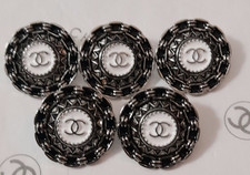 Gebrauchte Knöpfe in Silber/Schwarz, 19mm