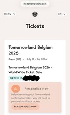 Tomorrowland tickets belgien - tomorrowland,