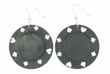 Poker Jeton Ohrringe Miniblings Hänger Pokern Kasino Las Vegas Glücksspiel sw
