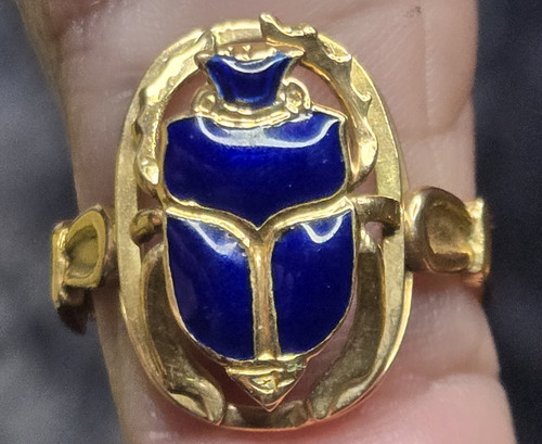14k gelbgold ovaler - 14k, blauer