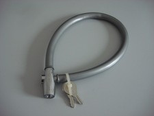 Edelstahl Metall Fahrradschloß Radschloß silber mit Ersatzschlüssel DDR